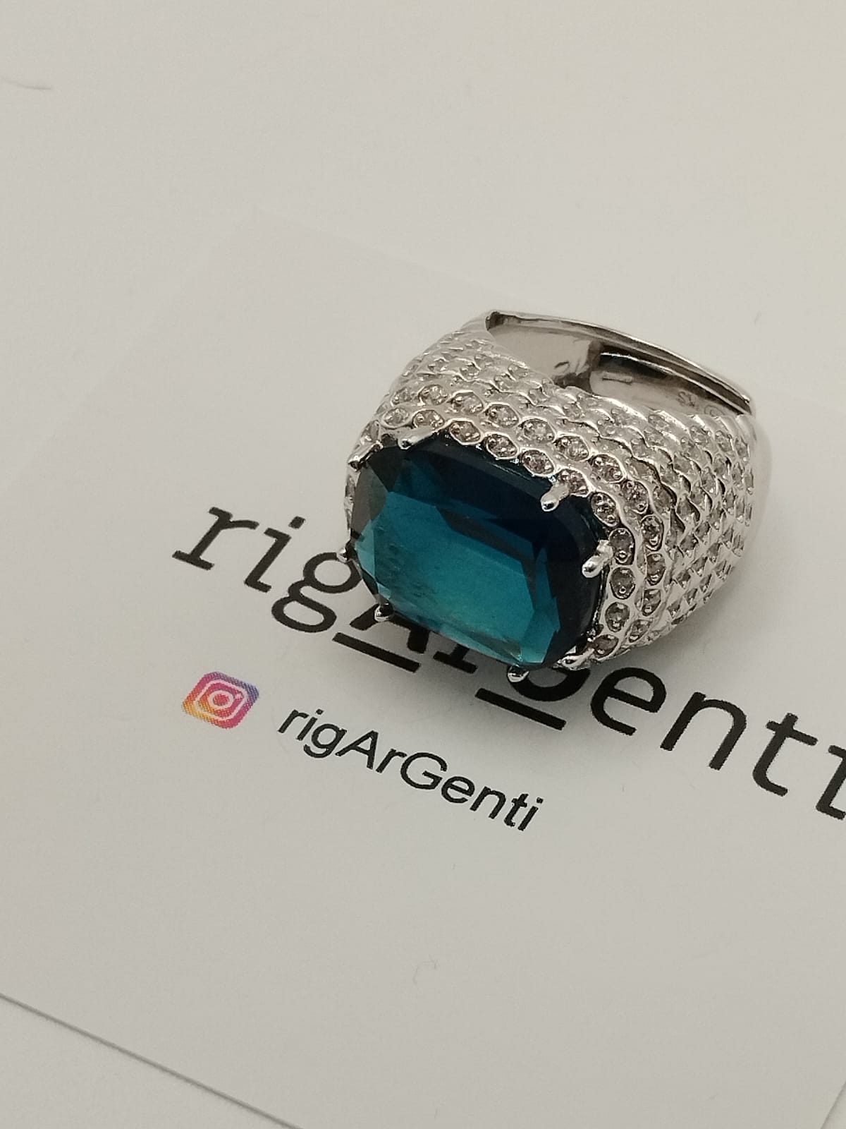 Anello Donna in Argento bastione e zircone colorato